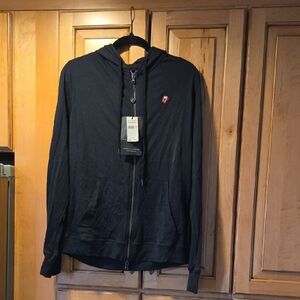 John Varvatos Charcoal Zip-Up Sweater